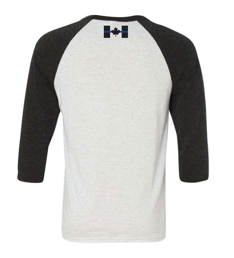 Raglan Thin Blue Line (Black/White)