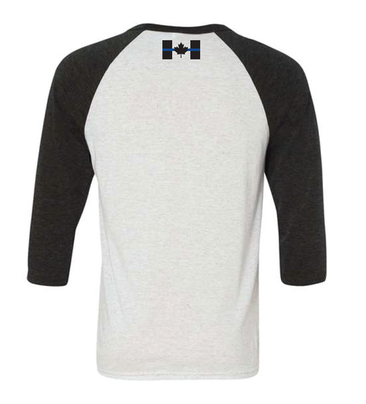 Raglan Thin Blue Line (Black/White)