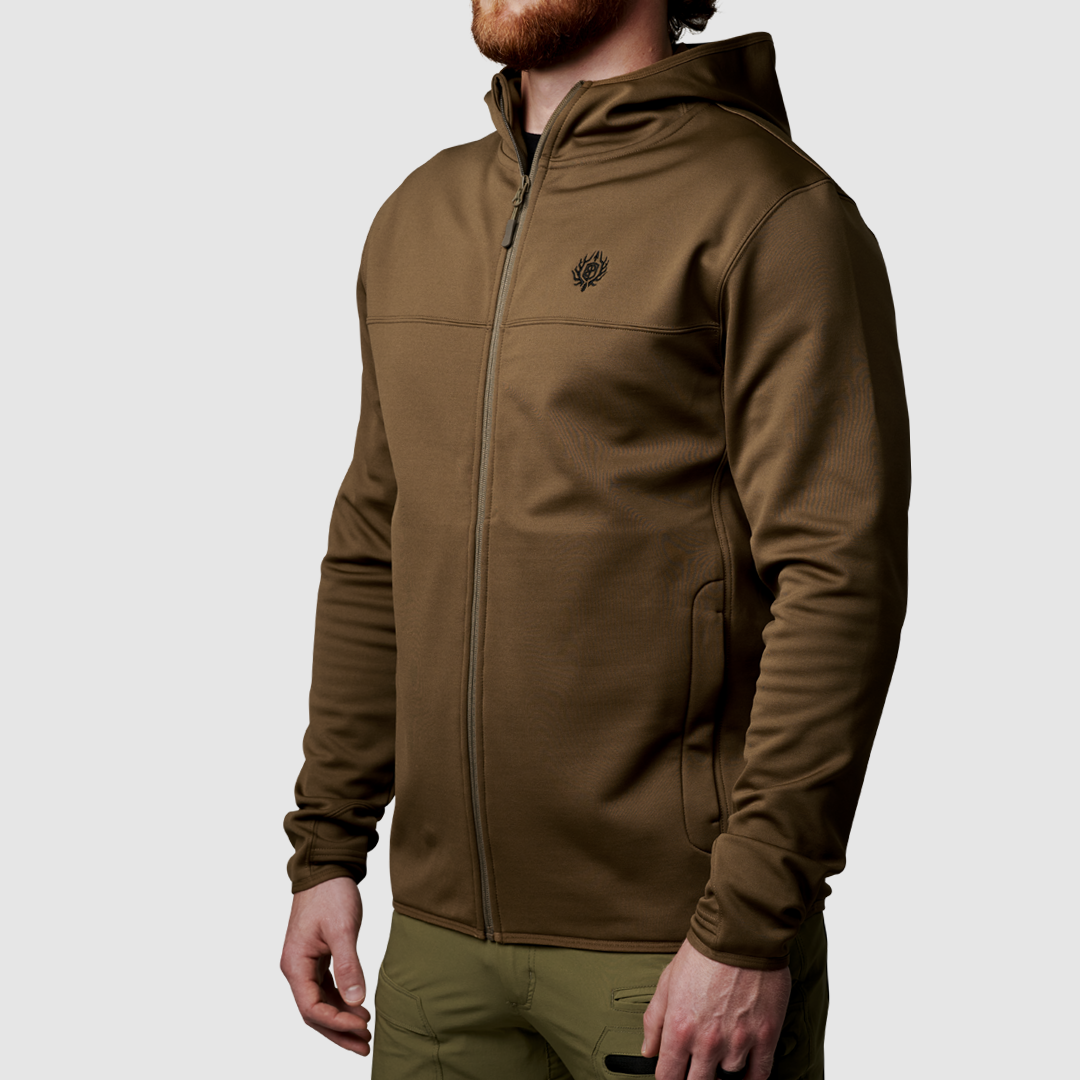 Brown full zip clearance hoodie