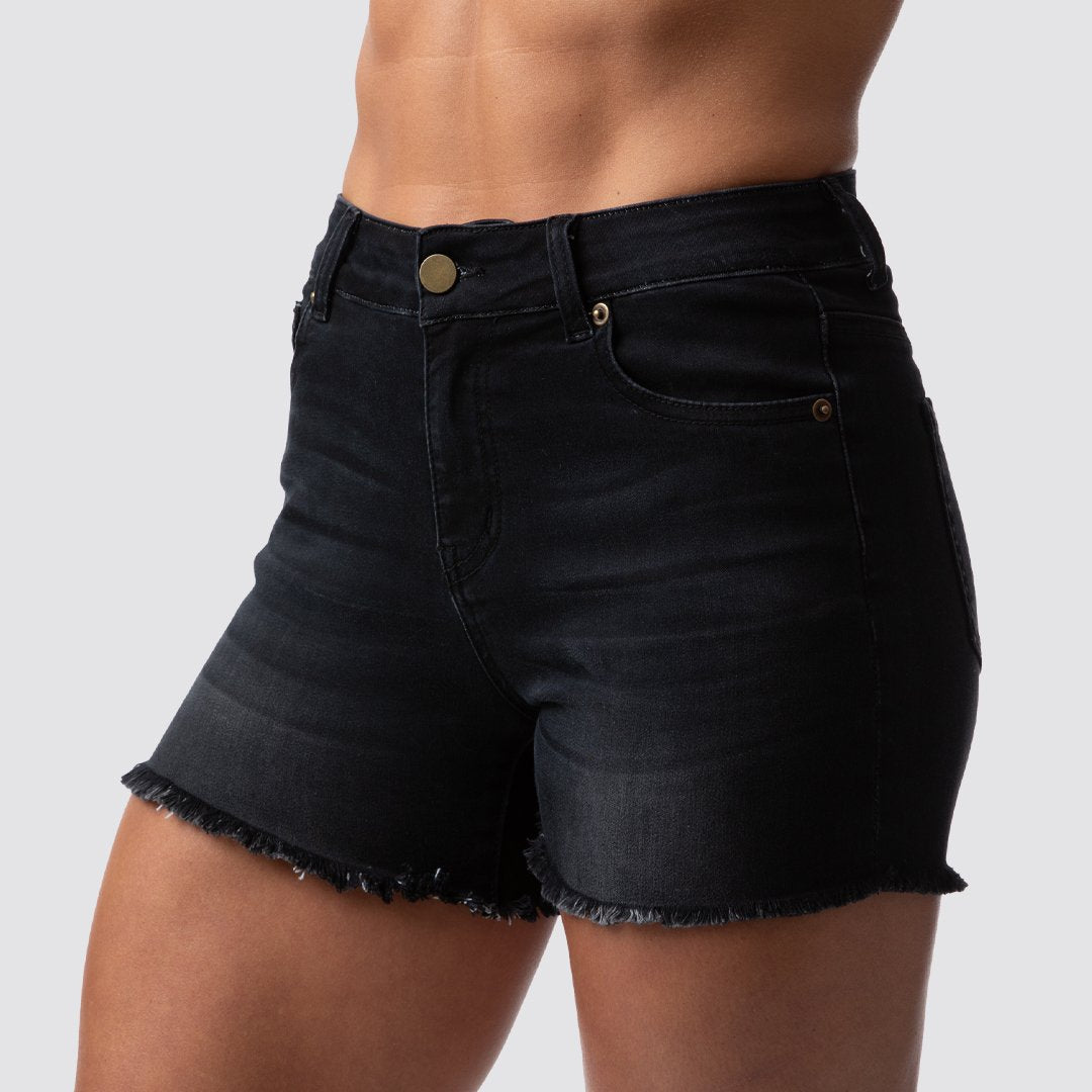 Flex Stretchy Jean Shorts (Black Denim)