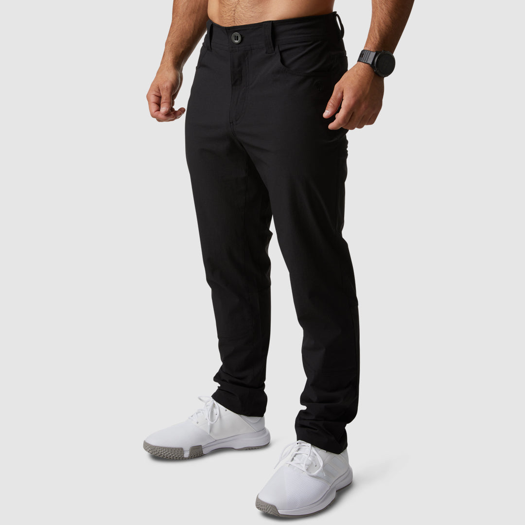 Men's Black Commuter Pants Pants with Zip Pockets Men's Casual Pant