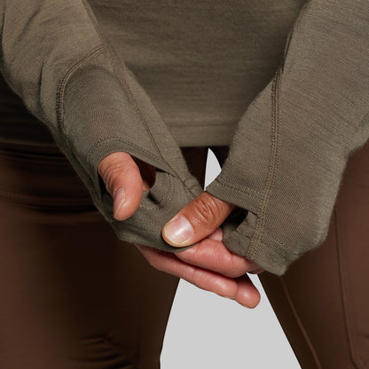 Women's Ridgeline Merino Half Zip Hoodie 165 (OD Green)