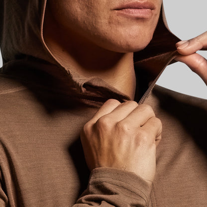 Women's Ridgeline Merino Half Zip Hoodie 165 (Coyote Brown)