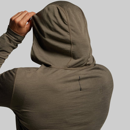 Women's Ridgeline Merino Half Zip Hoodie 165 (OD Green)