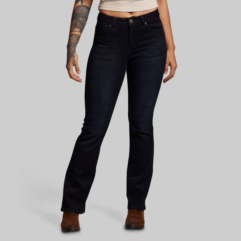 FLEX Stretchy Mid-Rise Boot Cut Jean (Black)