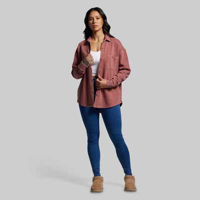 Women's Oversized Washed Knit (Rosewood)