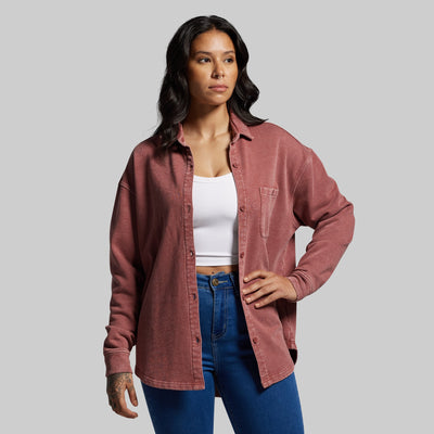 Women's Oversized Washed Knit (Rosewood)