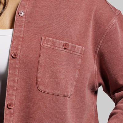 Women's Oversized Washed Knit (Rosewood)