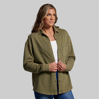 Women's Oversized Washed Knit (Deep Green)