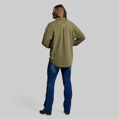 Women's Oversized Washed Knit (Deep Green)
