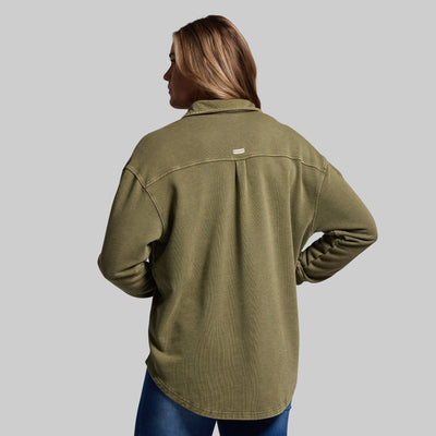 Women's Oversized Washed Knit (Deep Green)