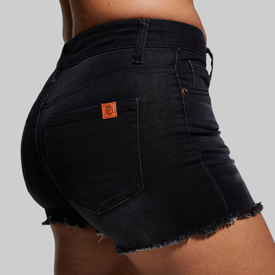 Flex Stretchy Jean Short (Black Denim)