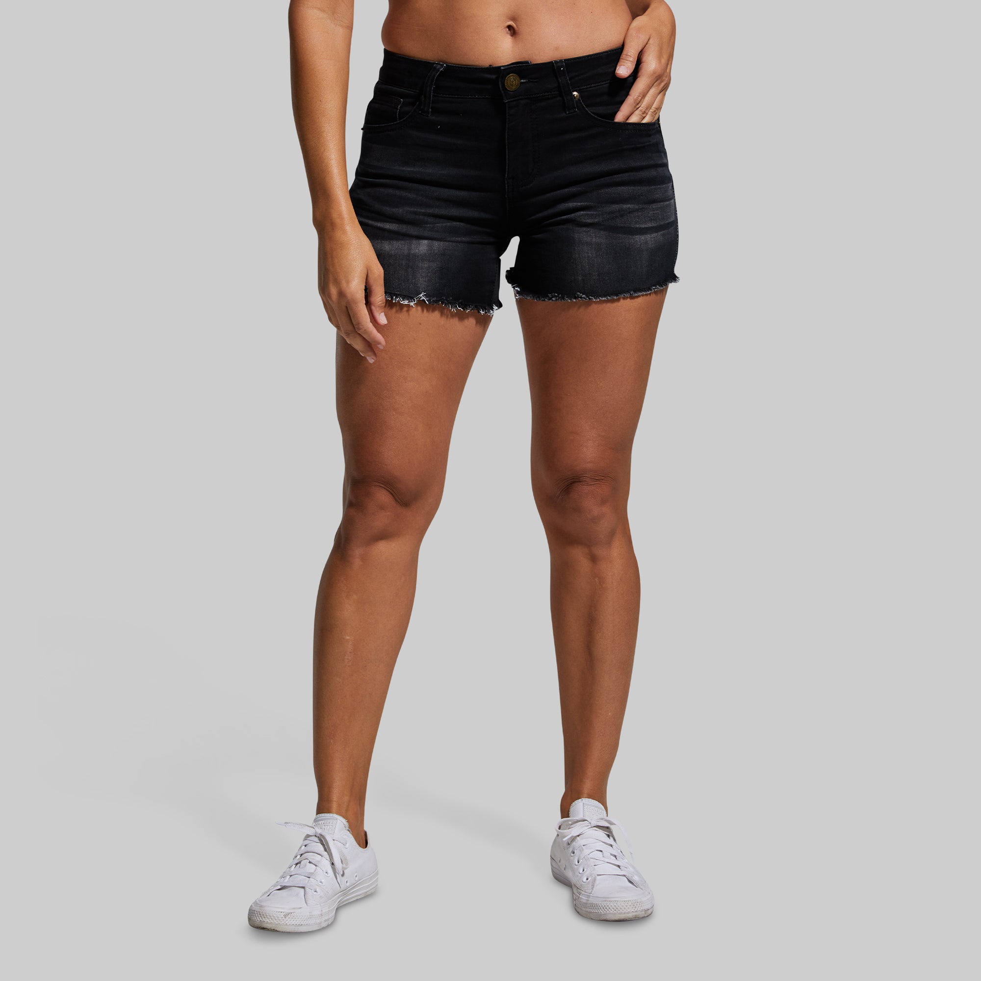 Women's Black Jean Shorts | Black Denim Short Shorts – Born
