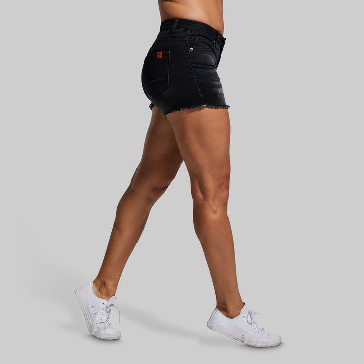 Women's Black Jean Shorts | Black Denim Short Shorts – Born