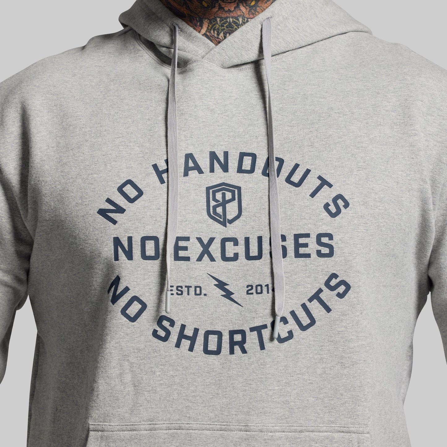 No Excuses Men's Unmatched Hoodie (Heather Grey)