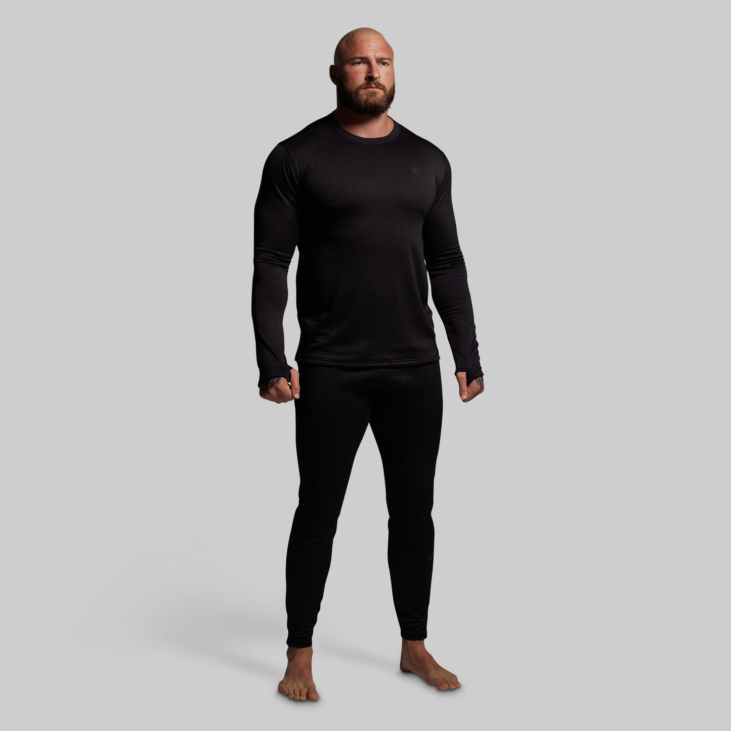 Quiver Grid Fleece Full Zip Thermal Bottom (Black)