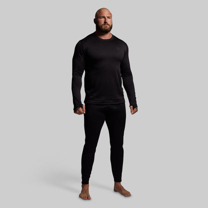 Quiver Grid Fleece Full Zip Thermal Bottom (Black)