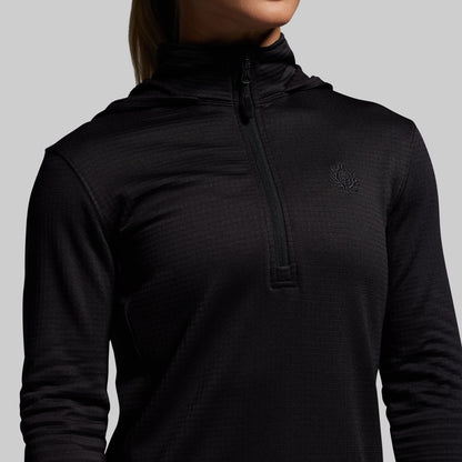Women's Quiver Half Zip Hoodie 2.0 (Black)