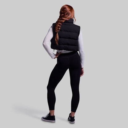Fireside Cropped Puffer Vest (Black)