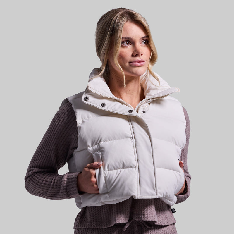 Ivory puffer vest deals