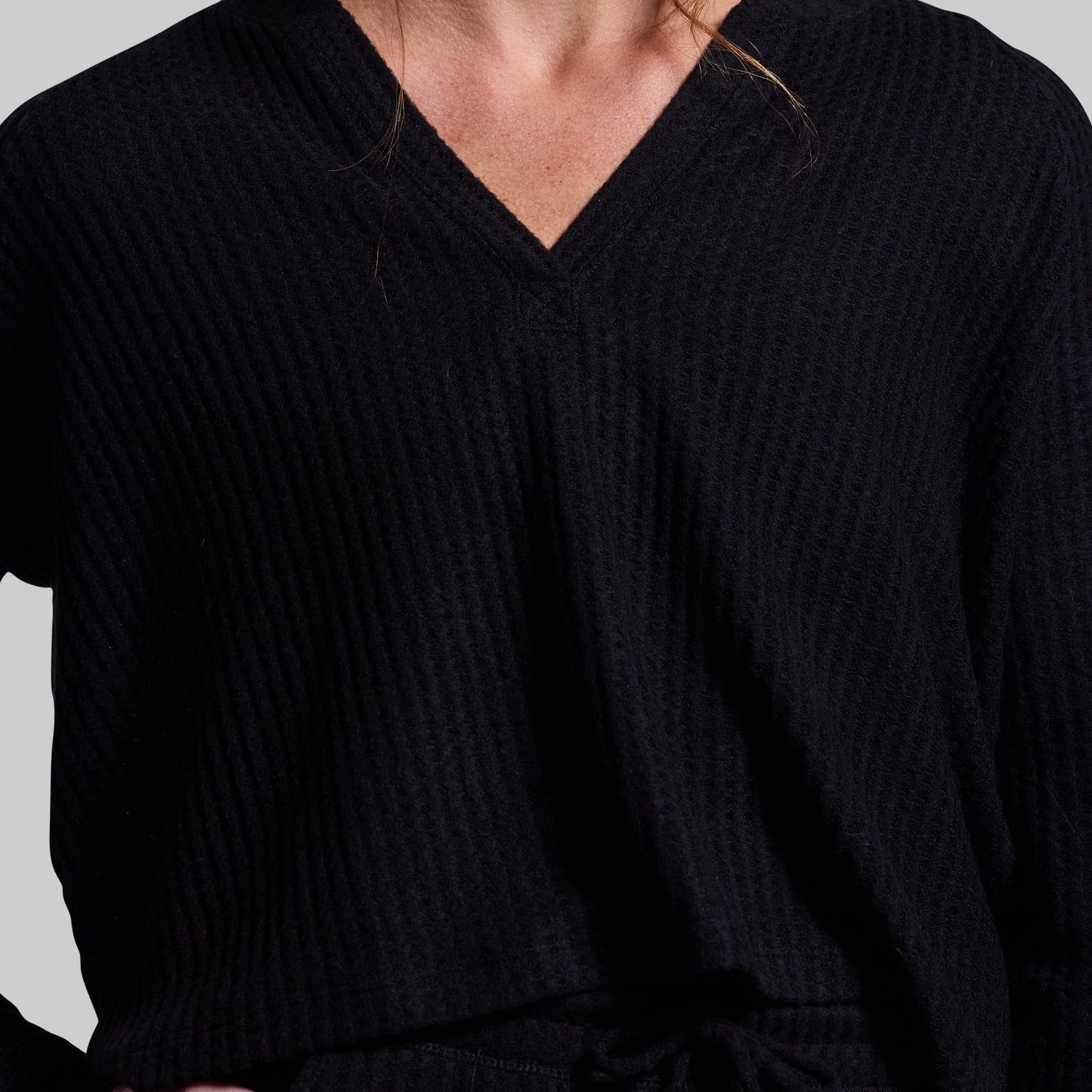 R and R Waffle Long Sleeve (Black)