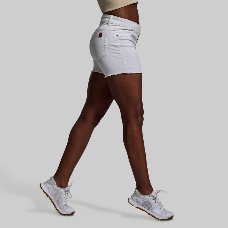 FLEX Stretchy Jean Short (White)