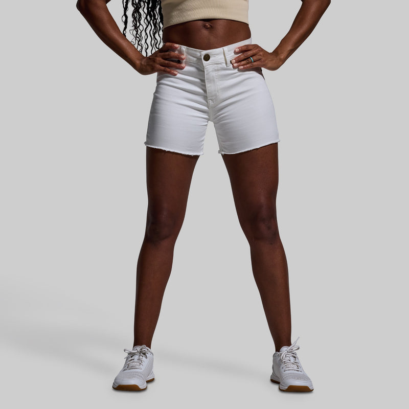 FLEX Stretchy Jean Short (White)