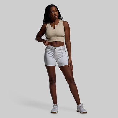 FLEX Stretchy Jean Short (White)