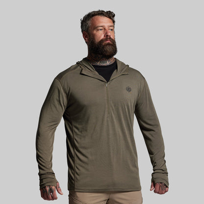Ridgeline Merino Half Zip Hoodie 165 (OD Green)