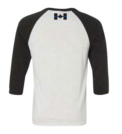 Raglan Thin Blue Line (Black/White)