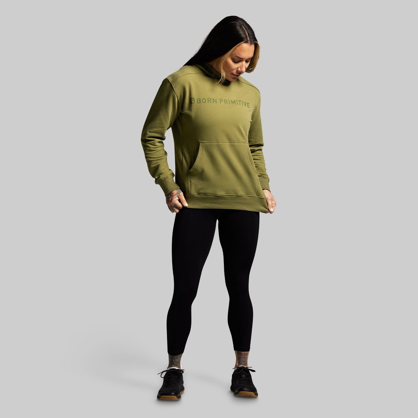 BP Classic Women's Unmatched Hoodie (Army Green)