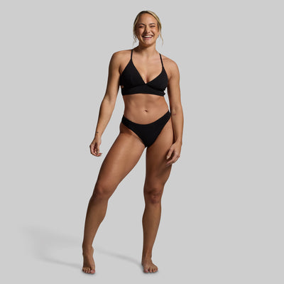 Harbor Crinkle Bikini Bottom (Black)
