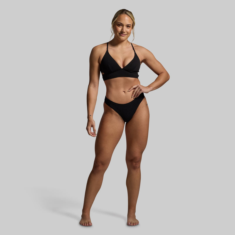 Sea Level Crinkle Bikini Top (Black)