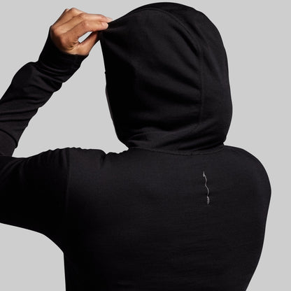 Women's Ridgeline Merino Half Zip Hoodie 165 (Black)