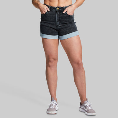 FLEX Stretchy Mom Jean Short (Black)