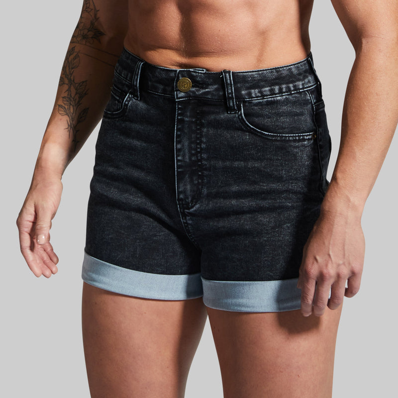 FLEX Stretchy Mom Jean Short (Black)