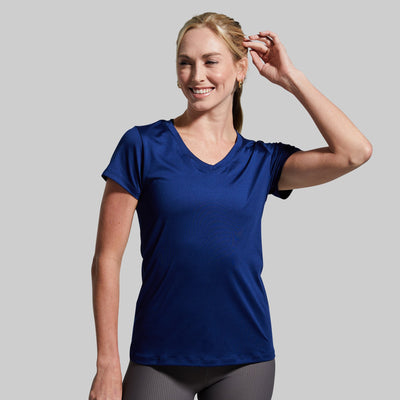 Athleisure Short Sleeve V-Neck (Blue Depths)