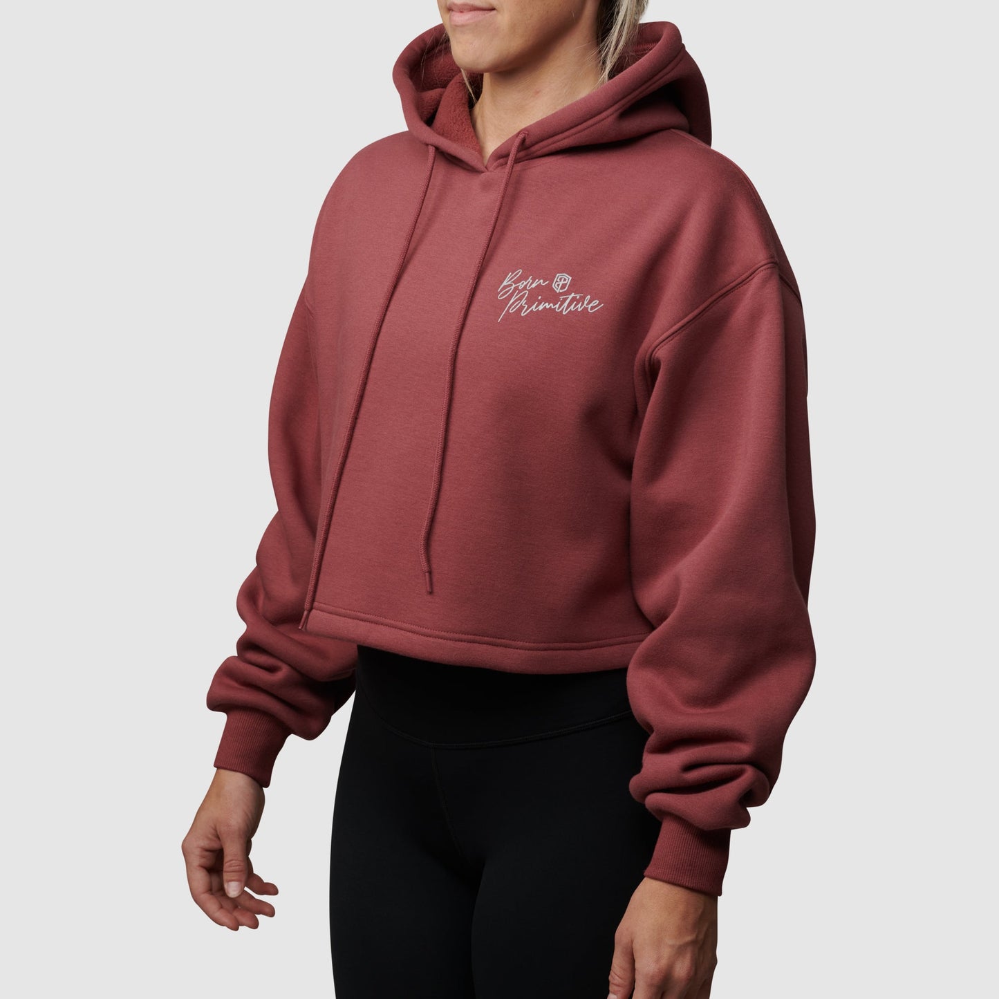 Revival Cropped Fleece Hoodie (Roan Rouge)
