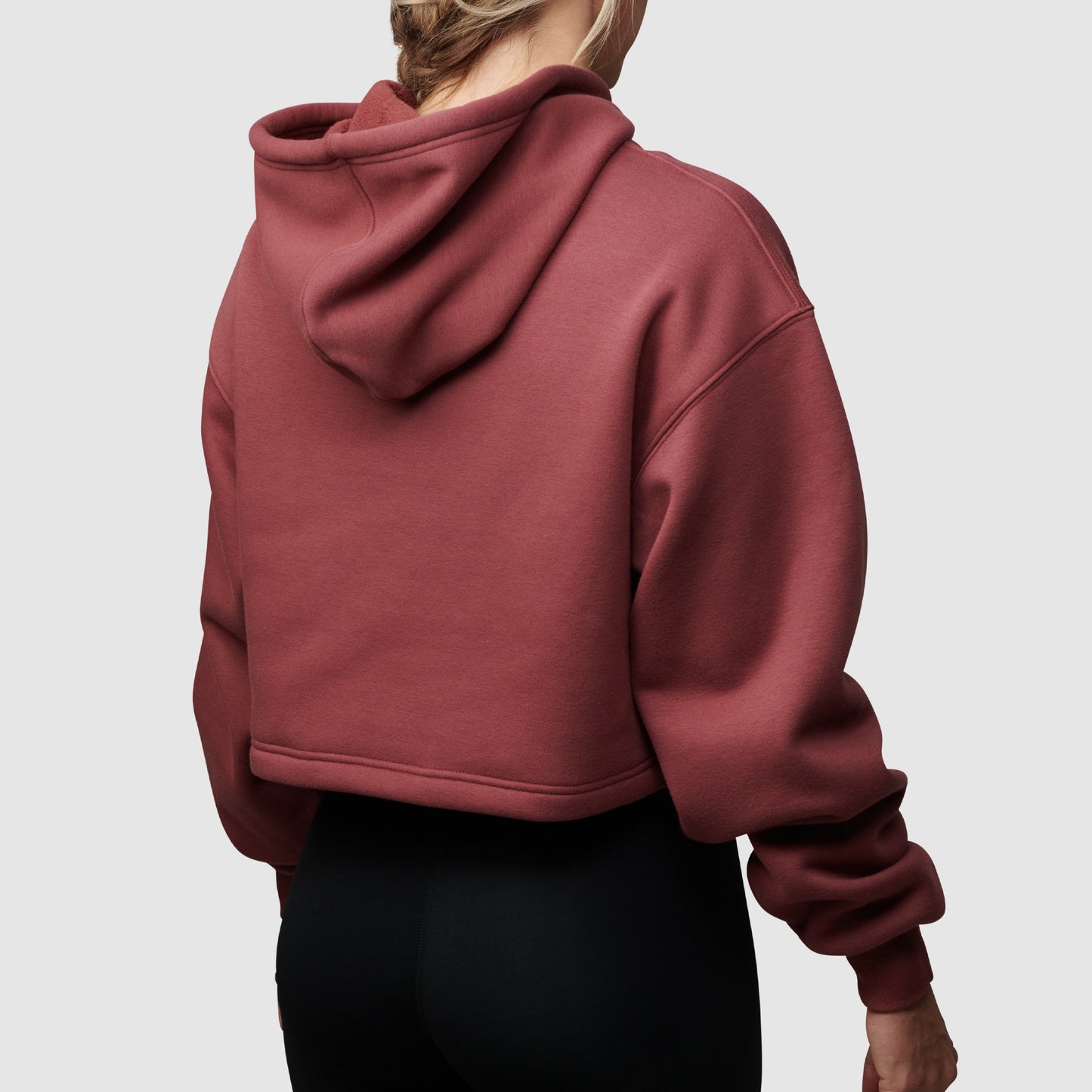 Revival Cropped Fleece Hoodie (Roan Rouge)