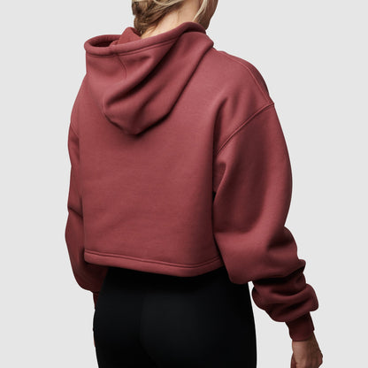 Revival Cropped Fleece Hoodie (Roan Rouge)