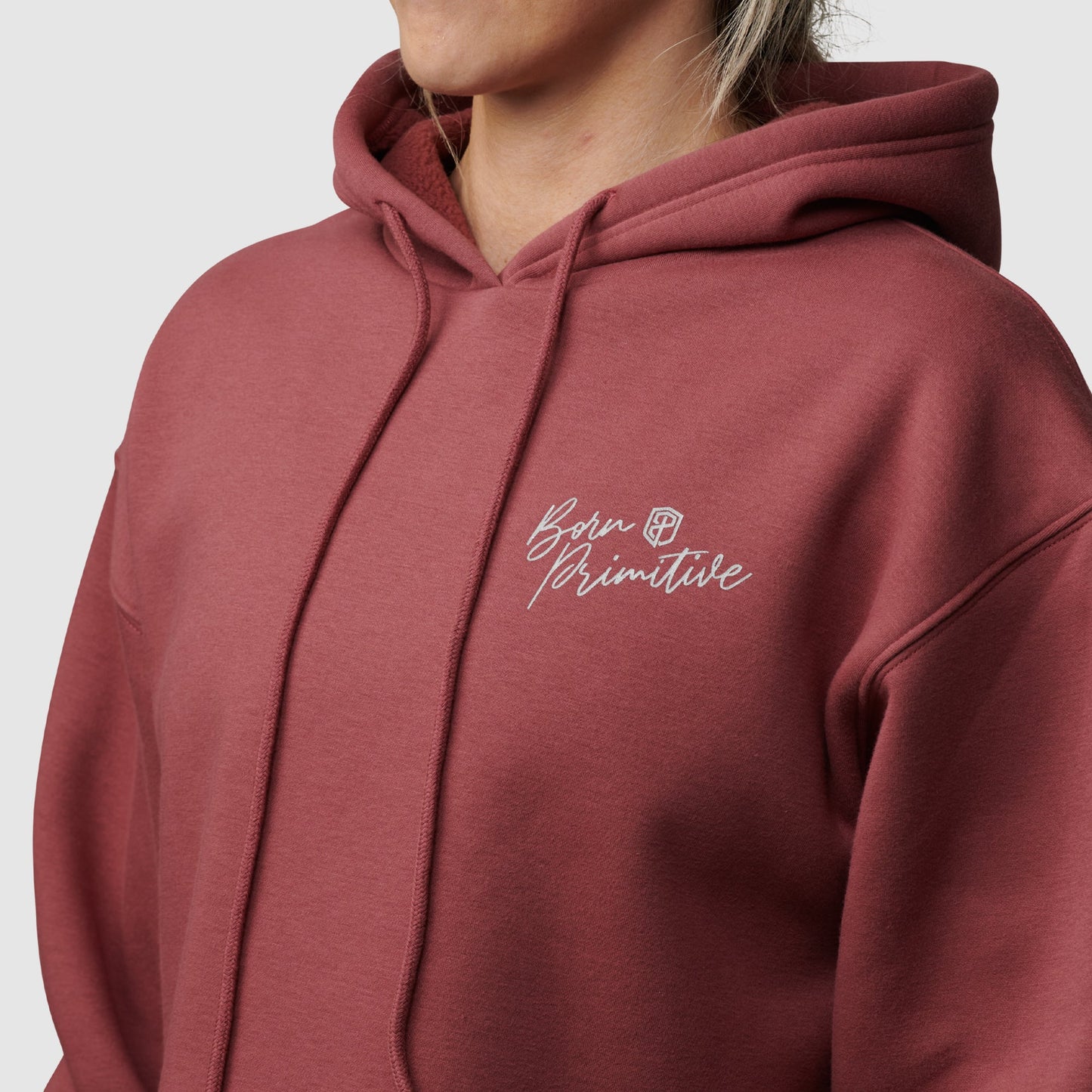 Revival Cropped Fleece Hoodie (Roan Rouge)