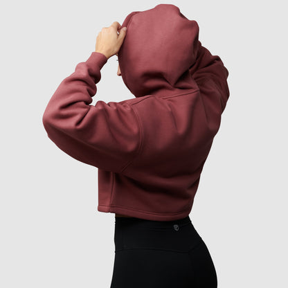 Revival Cropped Fleece Hoodie (Roan Rouge)
