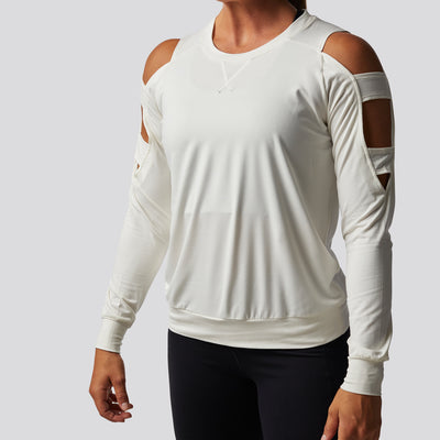 Cold Shoulder Long Sleeve (White)