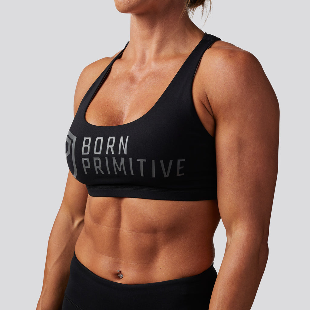 Vitality Sports Bra (Brand Strength-Black) – bornprimitive canada