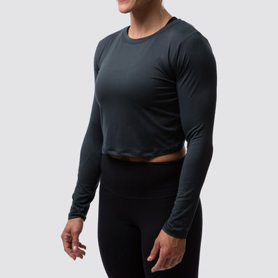 Cross You Off Cropped Long Sleeve (Black)