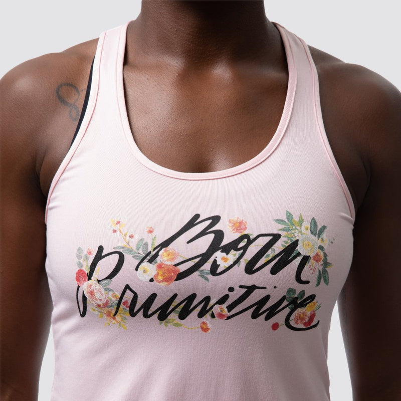 Floral Calligraphy Staple Tank (Cherry Blossom)