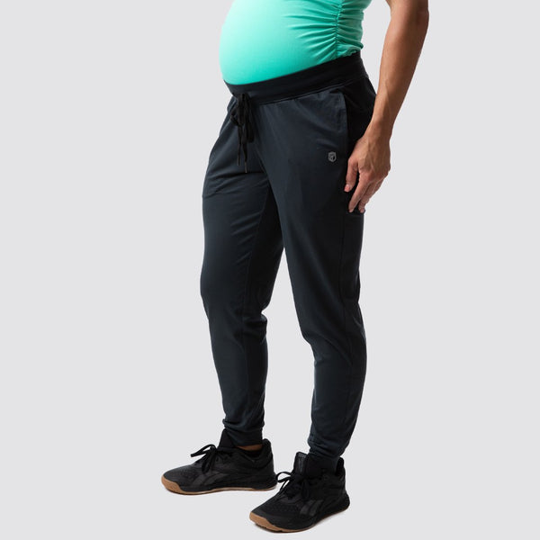 Maternity Black Sweatpants  Pregnancy Joggers with Pockets – bornprimitive  canada