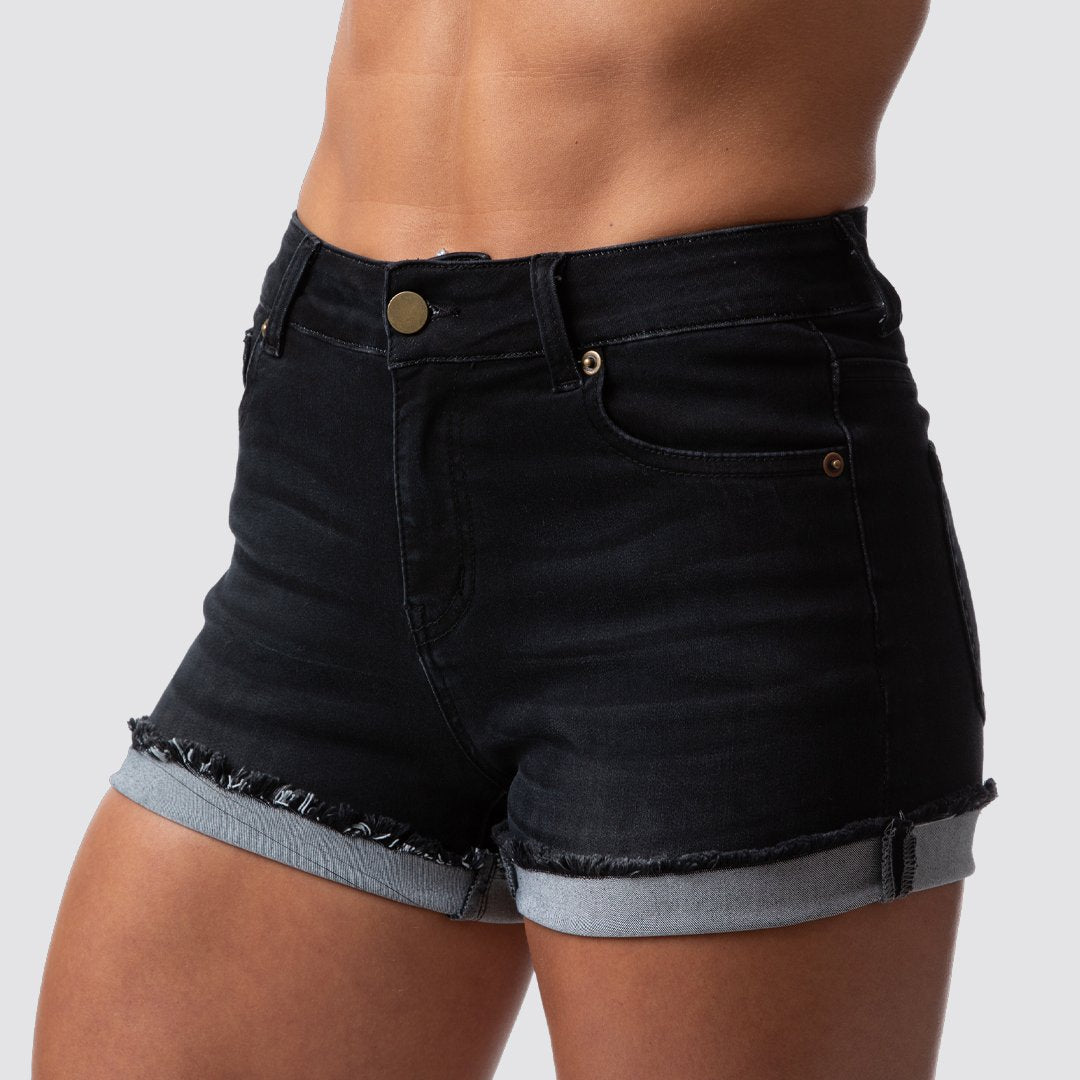 Flex Stretchy Jean Shorts (Black Denim)