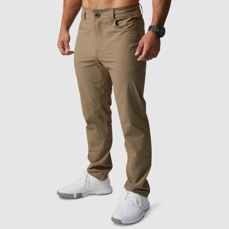 Men's Khaki Commuter Pants, Pants with Zip Pockets