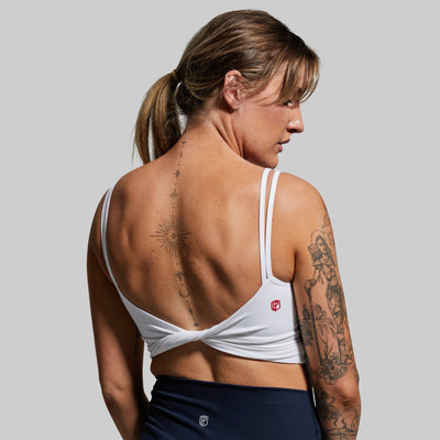Don't Get It Twisted Sports Bra (Brand Strength-White)